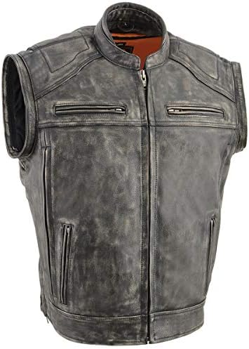 Milwaukee kožna muška standardna smeđu kožna jakna s patentnim rukavima