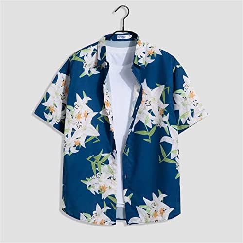 Stoota Muški cvjetni havajski setovi, casual gumb niz majicu kratkih rukava i kratke hlače odmori za odmor Trackies Tweatsuits