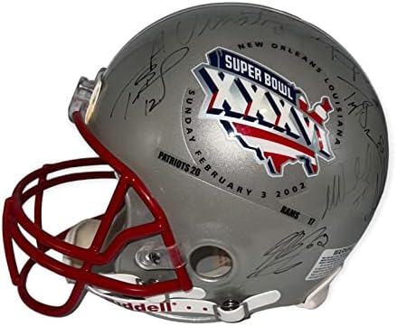 Super Bowl XXXVI tim New England Patriots potpisao potpisani šlem Brady JSA-NFL šlemovi sa autogramom