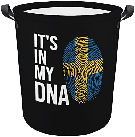 Nalazi se u mojoj DNK Švedskoj zastavi velika korpa za veš torba za pranje sa ručkama za koledž spavaonica prijenosni