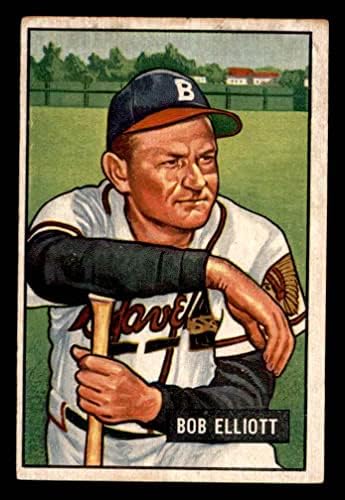 1951 Bowman # 66 Bob Elliott Boston Braves Vg / ex Hrabres