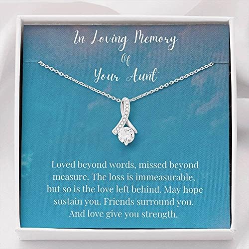 Nakit za karticu, ručno izrađena ogrlica - personalizirana ogrlica od petit trake, u ljubavnom uspomenu na tetku, memorijalni pokloni za gubitak tetke poklon, poklon tetke, poklon za saučešće, tetka