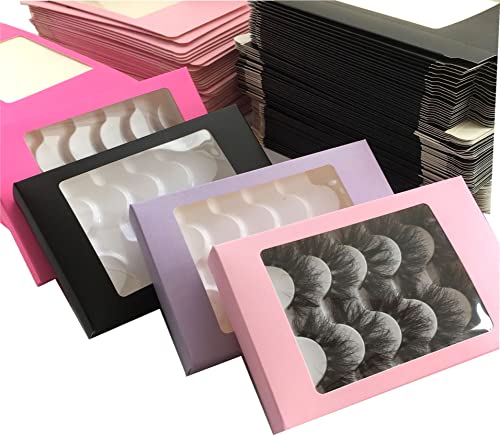 10/20/30/40 / 50pcs / lot 5pairs Empty trepavice kutija ružičasti mramorni mekani papir pakovanje, ljubičasta, 40box sa ladicom