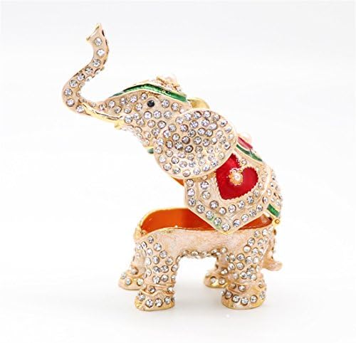 Valcer & amp;F ručno obojena emajlirana Crvena ljubav srce elephant dekorativna šarkama nakit životinja Trinket kutija Unique Home