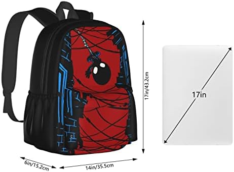 Zoseny Cartoon ruksak casual putni ruksak za žene i muškarce 17 inčni ruksak za laptop vodootporni školski ruksak knjiga crvena / crna