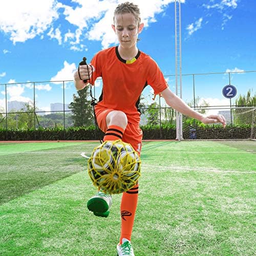 PodiuMax Handle Solo Soccer Kick trener sa novim dizajnom mreže sa zaključanom loptom, elastičnom mrežom za žongliranje sa fudbalskom loptom Bungee
