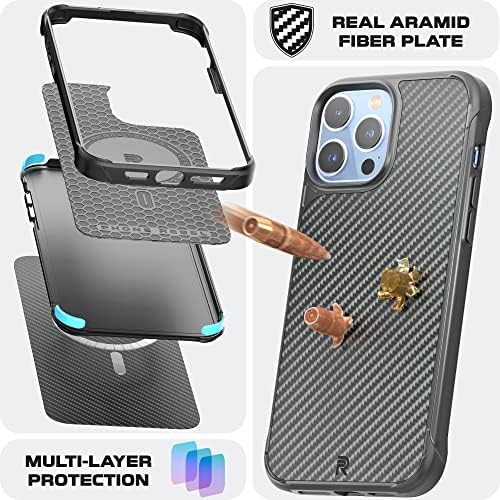 Rebel Phone iPhone 13 Pro Max Series Service Gen-3 Aramid Fiber, Magsafe kompatibilni, zaštitni udarni uglovi, metalni tasteri, Slim Fit Grip Case za iPhone 13 Pro max 6,7 inča 2021