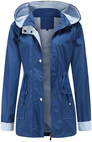 Kišne jakne za žene vodootporne dugih rukava otporna na vjetroverobularska odjeća s kapuljačom sa kapuljačom kapuljača sa kapuljačom