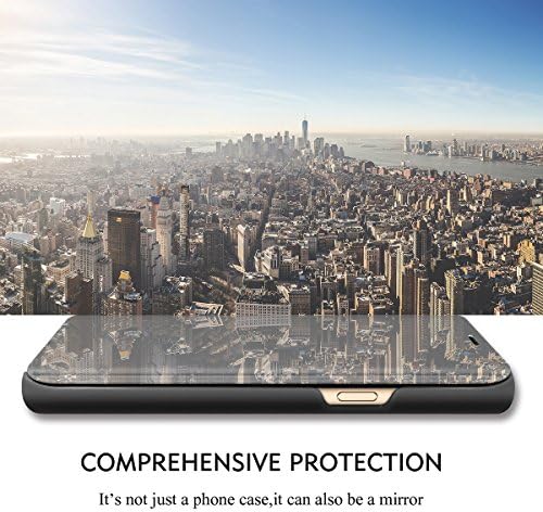 Kompatibilan sa Samsung Galaxy Z Fold 4 5G Case ogledalo kožna navlaka novčanik Slim Clear s-View Shockproof tanka navlaka sa postoljem