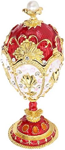 Zerodis emajlirano uskršnje jaje, pjenušava rhinestones Faberge jaja trinket kutija emajlirana trinket kutija rukarca ručno oslikana nakit sitnica za kućni dekor