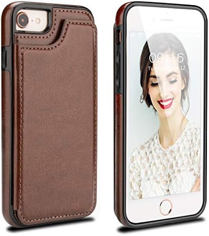 Aoksow iPhone SE 2020 futrola, iPhone 8 torbica za novčanik premium PU kožna kartica držač za stalak zaštitni poklopac za iPhone SE