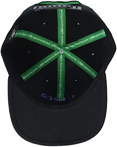 Lrg Muška podignuta istraživačka grupa Logo Flat Bill Snapback šešir, crna, jedne veličine