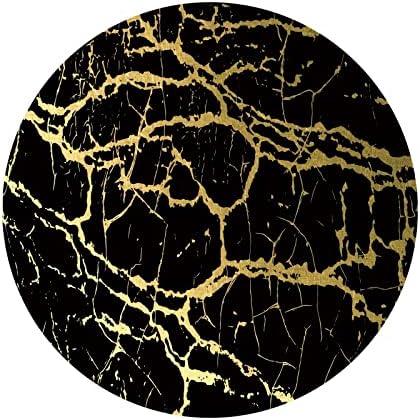 Yeele 6.5x6. 5ft apstraktni Mramor okrugli pozadina Cover Crni Mramor tekstura zlato pukotine fotografija pozadina za rođendan vjenčanje