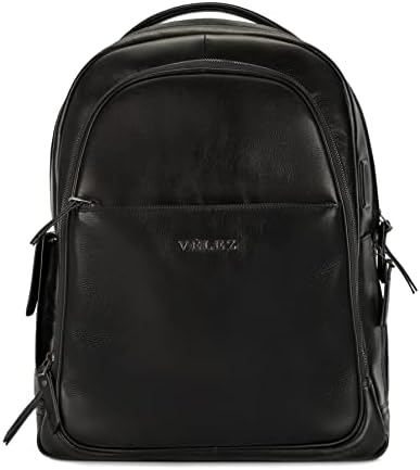 Velez kožni ruksak za muškarce - 15 inčni torba za laptop - Business Travel Daypack - Slim Designer Bookbag