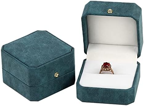 Drvena futrola Prekrasna antiklju Velvet nakit prsten za prstena za angažman vjenčani kutija zadrška nakit za prikaz