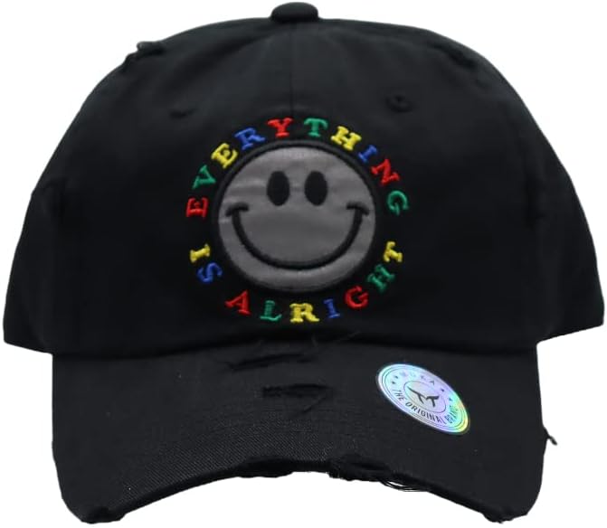 Muka Smile suočen sa vezenim grafičkim šeširom za žene, muškarci prilagodljivi samilizirani šešir za bejzbol kapu ulična ulična kuka