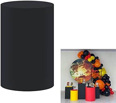 FiVan Rođendanska zabava poklopac cilindra Crna jednobojna elastična rastezljiva spandex poklopac postolja HP-134