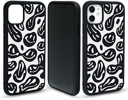 Caderozon dizajniran za iPhone 11 futrola, iPhone 11 Case Preppy, Crna Smiley Face Telefon Case iPhone 11, Zaštitna futrola za branik