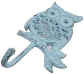 Ručno izrađeni nautički dekor Rustikalno svijetlo plava kuka sove od livenog gvožđa 6