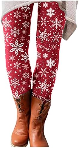 Božićne gamaše ženske stope četkice visokog struka Tuničko vježbanje mućkinje snježne pantalone