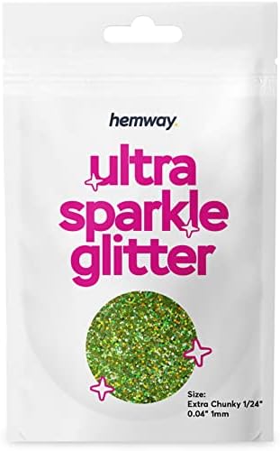 Hemway Premium ultra iskra blista višenamjenska metalik pahuljica za umjetničke zanatske nokti kozmetike Resin festival Face - vapno zeleni holografski - dodatni uzorak 10g / 0.35oz