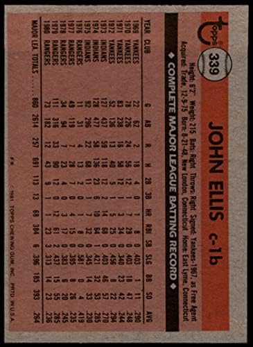 1981 FAPPS # 339 John Ellis New York Rangers Ex / Mt Rangers