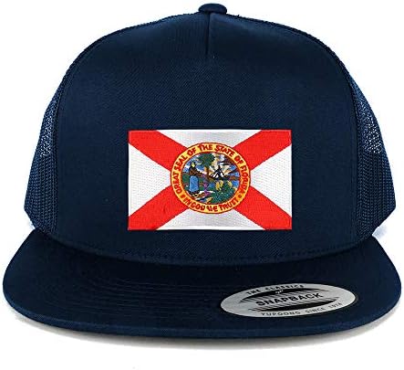 Armycrew Nova Zakrpa Državne Zastave Floride Sa 5 Ploča S Ravnim Kljunovima Snapback Mrežasta Kapa