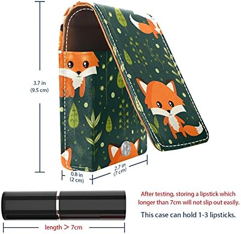 Ruž Za Usne Sa Ogledalom Slatka Crtana Životinja Fox Forest Držač Sjajila Za Usne Prenosiva Kutija Za Odlaganje Ruževa Putna Torba