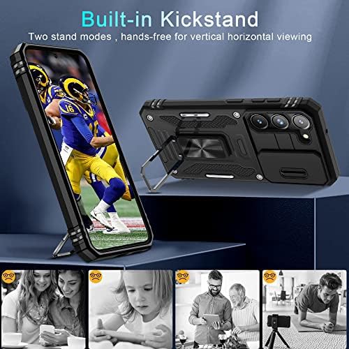 Deemermn za Samsung Galaxy S23 Plus s poklopcem klizača + zaštitnika zaslona, ​​[magnetski kickstand] [Zaštita kamere] Vojni stupanj