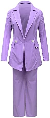 Ženski blistavi za rad Ležerne prilike 2 komada Blazer odijelo Radna jakna za jaknu gumb dolje Blazer Business Outfit Dressy ljeto