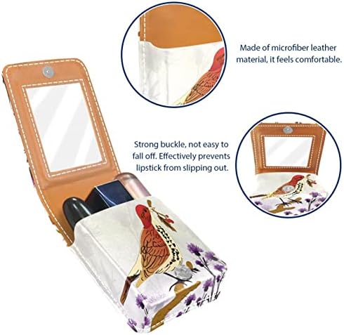Mini ruž za usne sa ogledalom za torbicu, Bird on Thistle Portable Case Holder Organization
