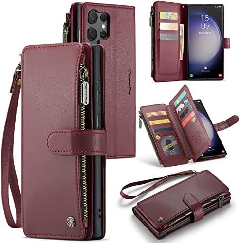 CaseMe Samsung Galaxy S23 Ultra futrola sa RFID blokiranjem, Samsung S23 Ultra torbica za novčanik sa držačem za kartice za žene i