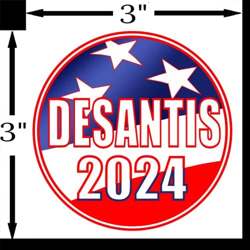 Desantis 2024 izborna naljepnica odbojnika - 3 x 3 inčni automobil auto prozor republikanski guverner Floride Crvene bijele plave