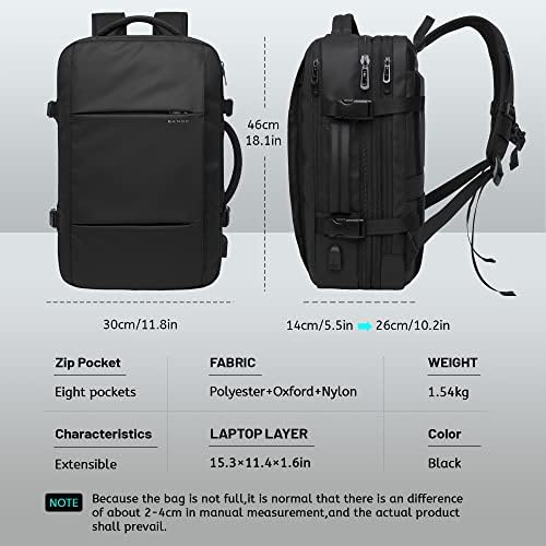 Bange 35L putnički ruksaci Proširiv ruksak za prtljag USB punjenje Port Port Odobreno nošenje ruksaka sa mokrim džepom vodootpornog