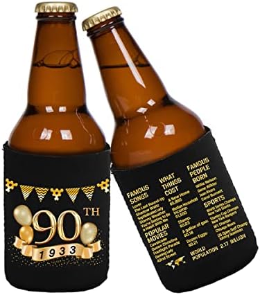 Yangmics 90. rođendan može hladnije rukava od 12-1933. Prijava -90 obljetnice - prljavi 90. rođendanski zaliha - crni i zlatni devedeseti
