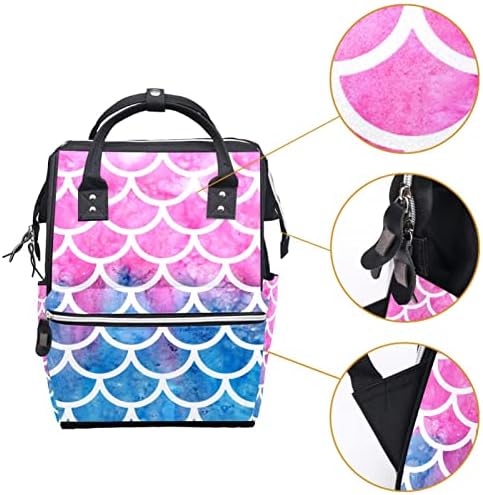 Guerotkr putni ruksak, vrećice za pelene, ruksačka torba za pelene, ružičasta plava sirena ribljeg skala