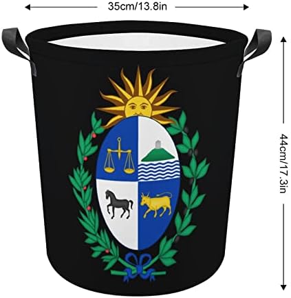 Grb Urugvaj štampanih korpi za veš sa ručkama vodootporna sklopiva okrugla Odjeća Hampers torba Organizator za odlaganje