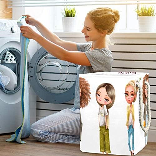 Tizorax slatka ljetna crtana djevojke Oxford tkanina sklopiva korpa za veš kanta za veš korpa za pranje igračka za prljavu odeću Organizator
