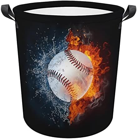 Bejzbol Lopta u vatri i vodi sklopiva korpa za veš korpa za veš sa ručkama kanta za pranje prljava torba za odeću za Studentski dom,