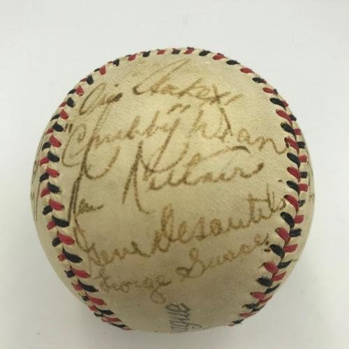 Lijepo 1943. Tim Cleveland Indijanci potpisao je autogramirani bejzbol JSA COA - autogramirani bejzbol