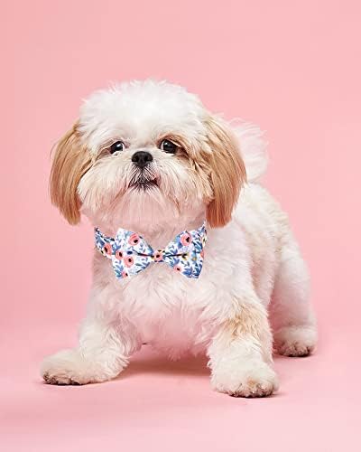 Luk kravate za male srednje velike pse, udobne ogrlice štenad, podesivi čisti pamučni ogrlice za djevojčice i dječaka, ružičasti ovratnik