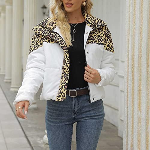 Prekomjerna ženska pamučna Odjeća sa patentnim zatvaračem jesensko-zimska štampa Leopard Print jakna dugih rukava