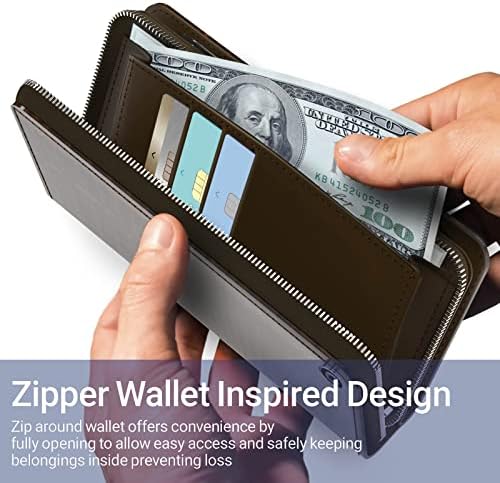 JUST4YOU iPhone 11 torbica za novčanik sa zatvaračem sa držačem kartice Zaštitna koža Flip Folio Cover futrola za telefon za žene