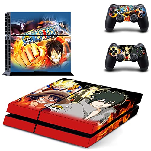 Anime jedan i dva komada Luffy Zoro Sanji Ace PS4 ili PS5 naljepnica za kožu za Sony PlayStation 4-5 konzolu i 2 kontrolere PS4 ili