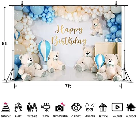 Imirell Medvjedić pozadina 7wx5h noge bijelo plavi baloni slatki medvjed dječaci djeca Sretan rođendan [Arty Fotografije pozadine