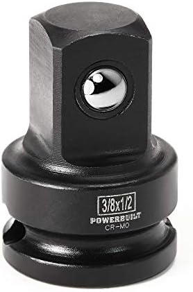 Powerbuilt 647096 3/8 Dr. Impact Adapter, 3/8 F x 1/2 M, crna