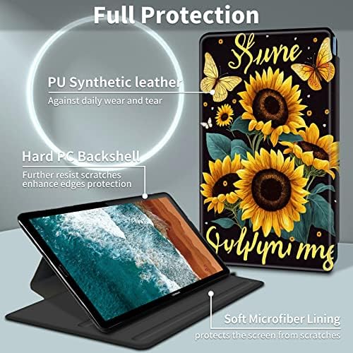 Slučaj za Fire HD 10 tablet futrola za okretni štand 360 stupnjevanja Flip Smart Cover za Kindle Fire HD 10 10.1 9. Gen-Suncowers