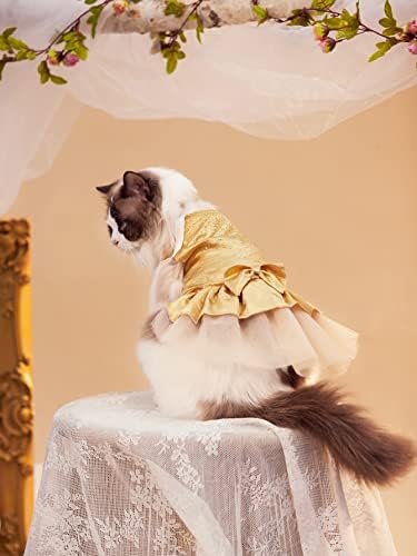 Qwinee luk dekor haljine, slatka princeza mačka haljina štenad, pas mesh torte tutu haljina, rođendanska vjenčanica kućna oprema za
