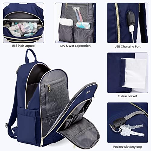 Lovevook ruksak za bager, torbe za bebe s prenosnim jastukom za mijenjanje, kućište za pacifikator, kolica, radna putovanja 15.6inch