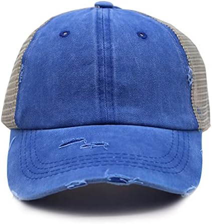 KKMKSHHG Ponytail bejzbol kapa za žene podesivi vintage kamiondžija isprao traper tata šešir